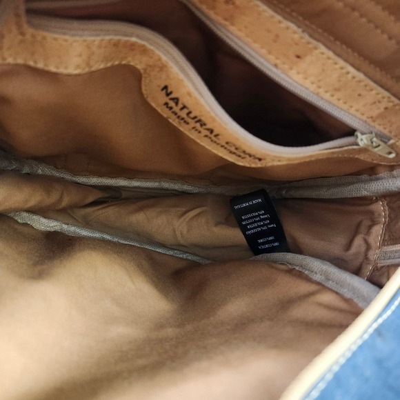 Natural Cork Mini Backpack Blue Portugal Vegan Lightweight Cute Travel Bag - Picture 13 of 13